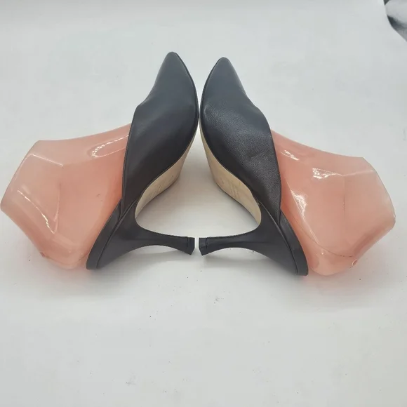 STUART WEITZMAN LEATHER LULA POINTED TOE PUMP IN BLACK 9.5 B MULE - Picture 7 of 12